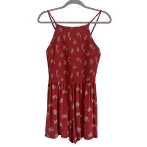 Hollister Red Floral Jumpsuit